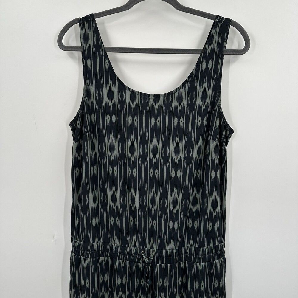 Athleta Ikat Sleeveless Jumpsuit Athletic Athleisure Jogger Navy Print Sz 12 - Picture 4 of 12